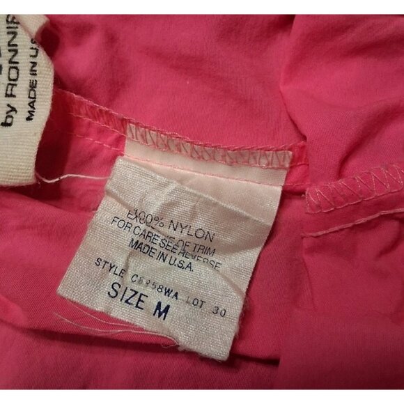 Vintage 80s ADDITIONS BY RONNIE Neon Pink Nylon Shorts Womans M - Picture 7 of 8